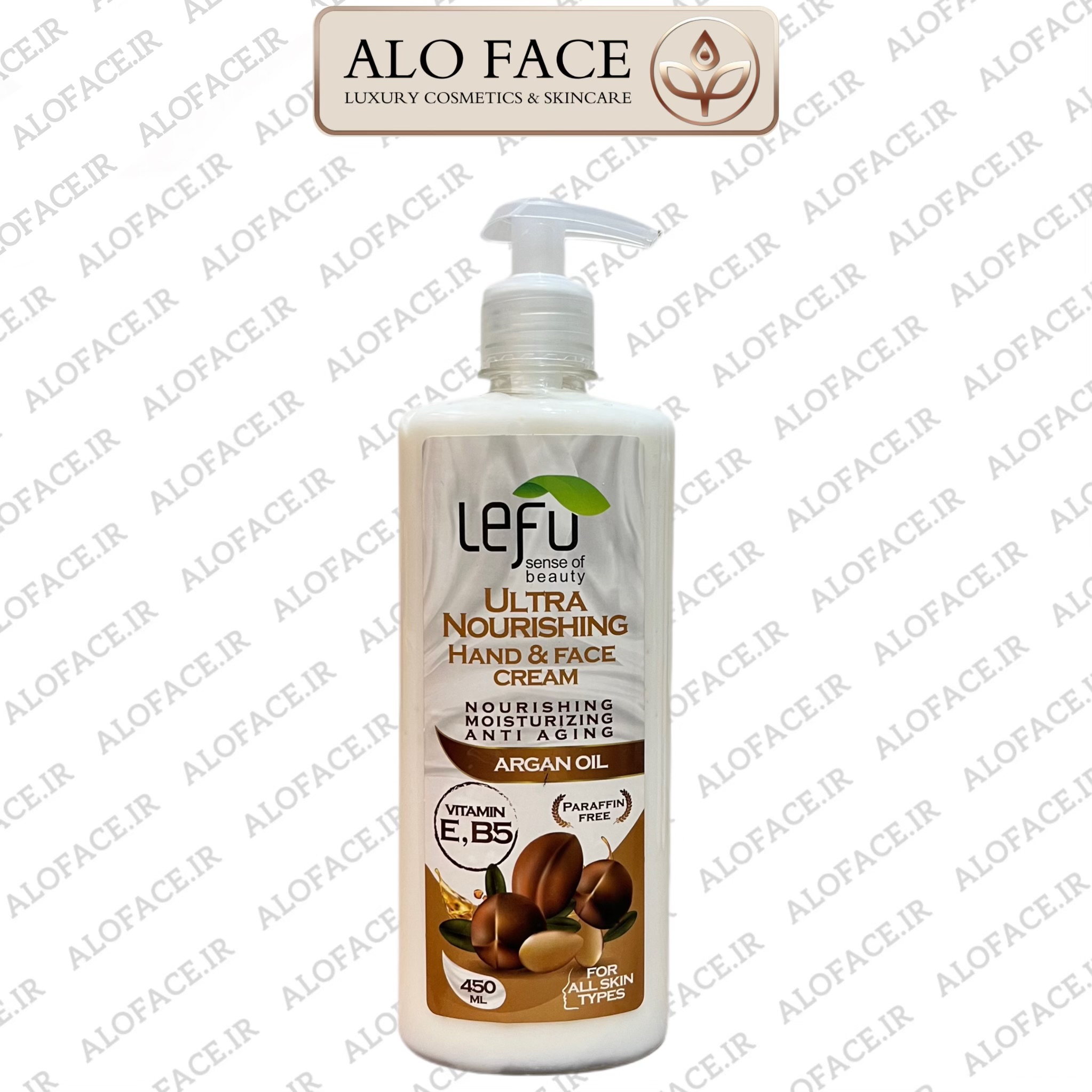 کرم مغذی دست و صورت (کرم شب) لفو حاوی روغن آرگان 450 میلی لیتر