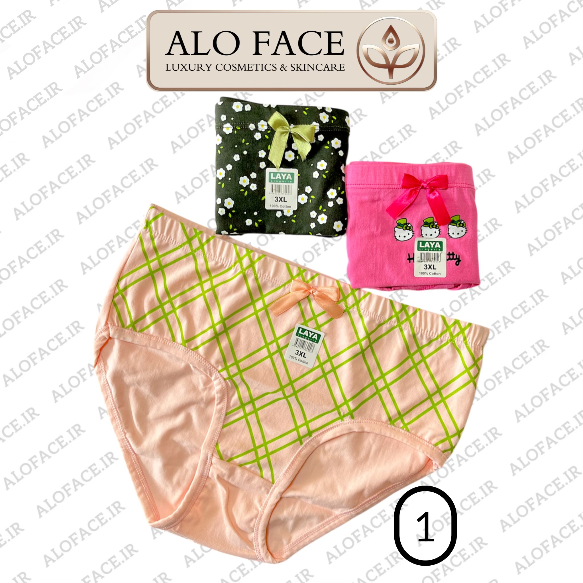 شورت زنانه 100% کتان لعیا چاپی پاپیون دار 3 عددی سایز 3XL