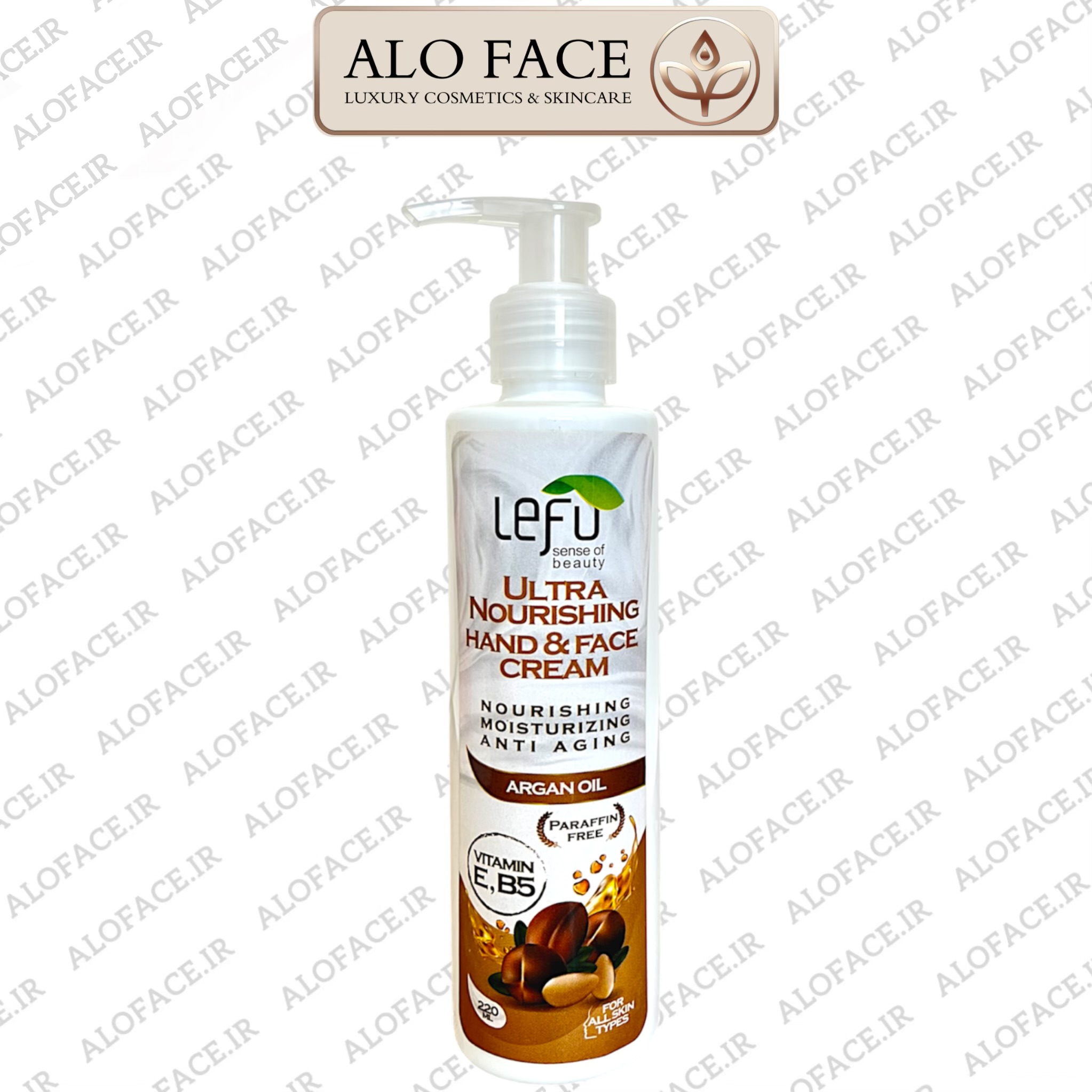 کرم مغذی  دست و صورت (کرم شب) لفو حاوی روغن آرگان 220 میلی لیتر