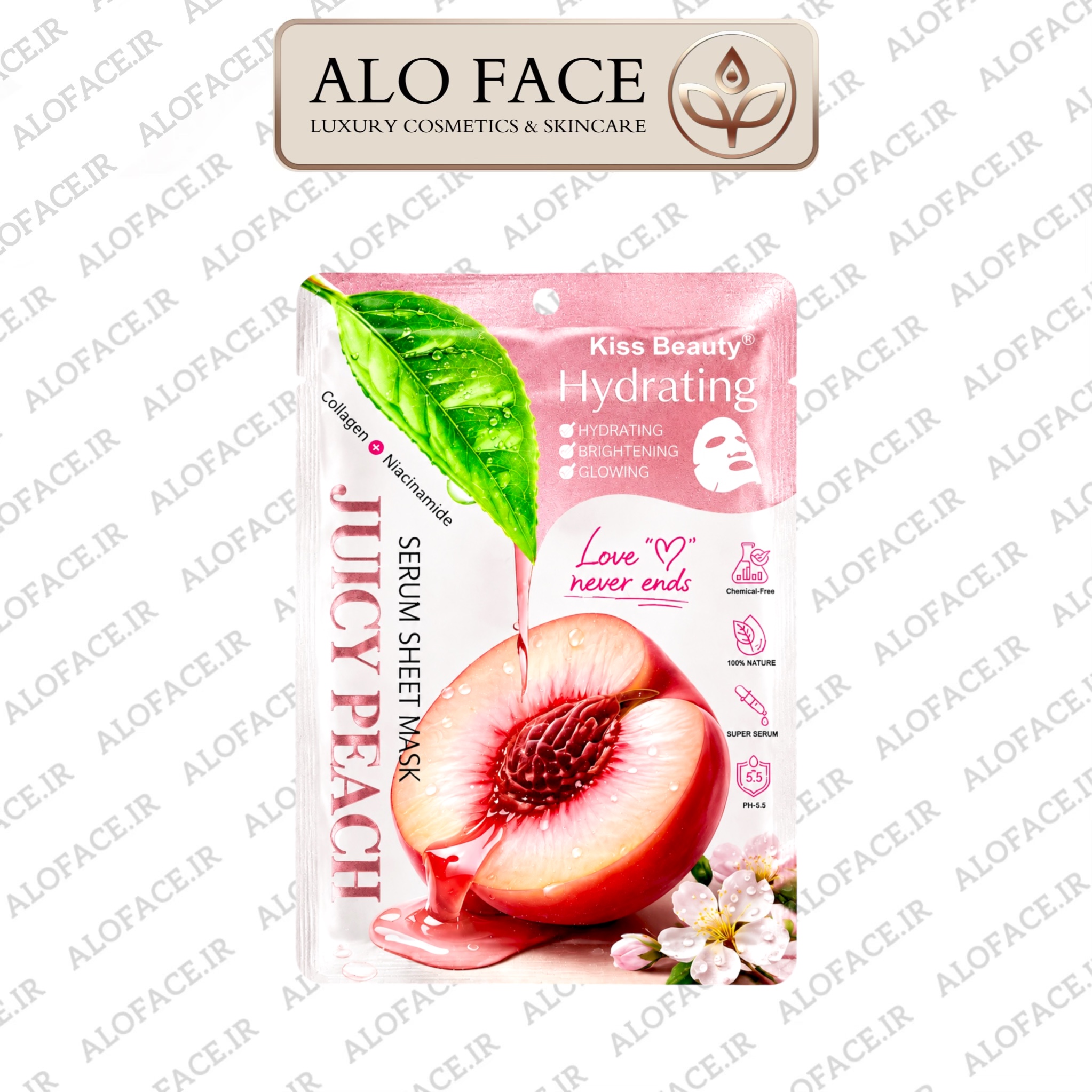 ماسک صورت ورقه ای هلو مدل JUICY PEACH