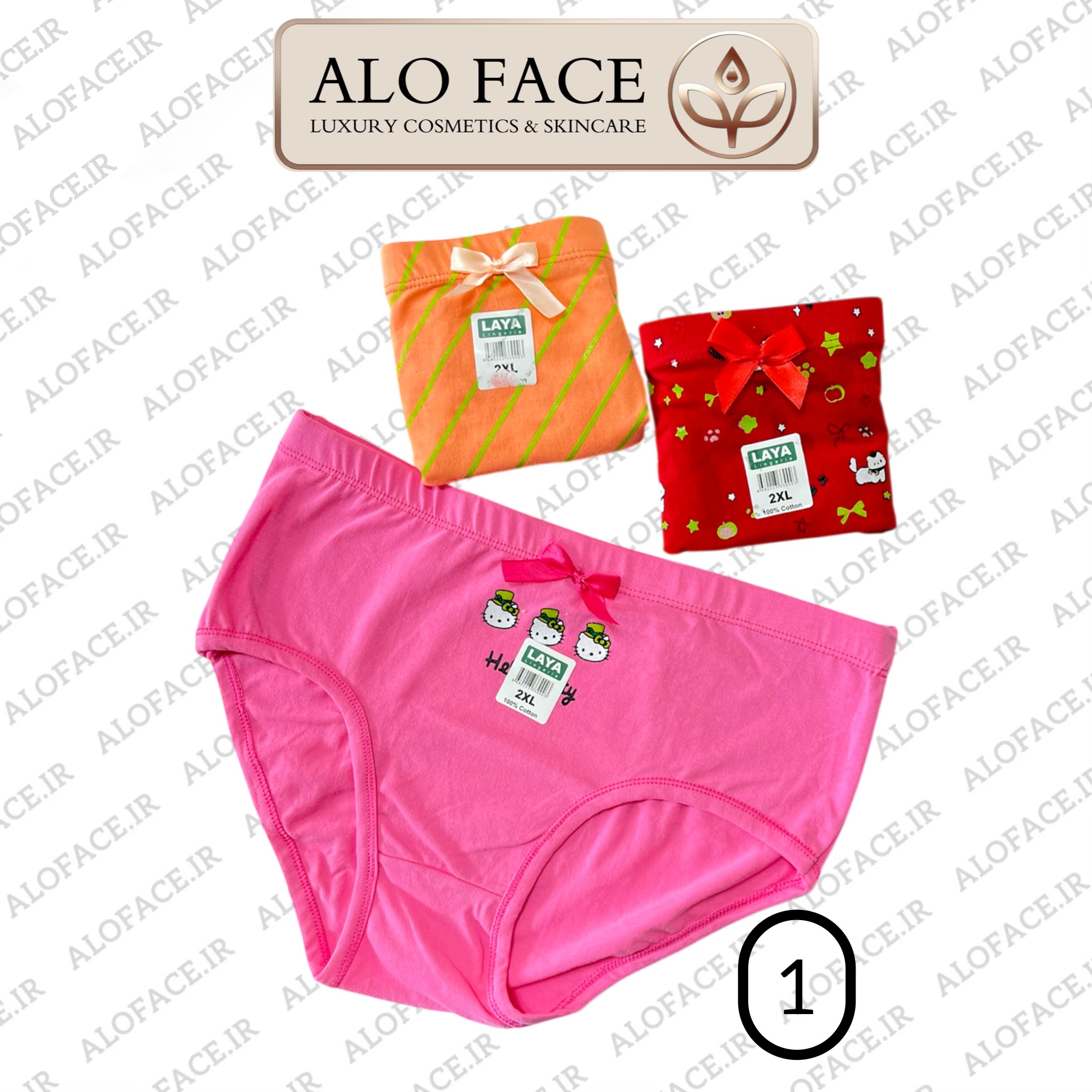 شورت زنانه 100% کتان لعیا چاپی پاپیون دار 3 عددی سایز 2XL