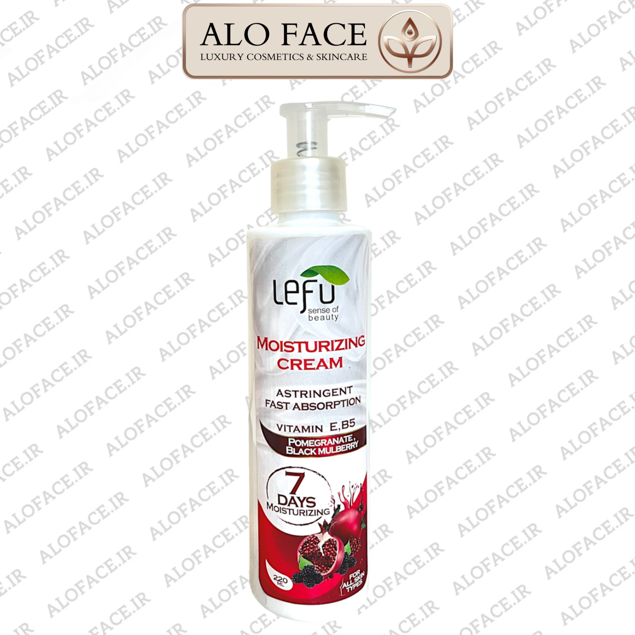 کرم مرطوب کننده دست و صورت لفو با عصاره انار و شاتوت 220 میلی لیتر