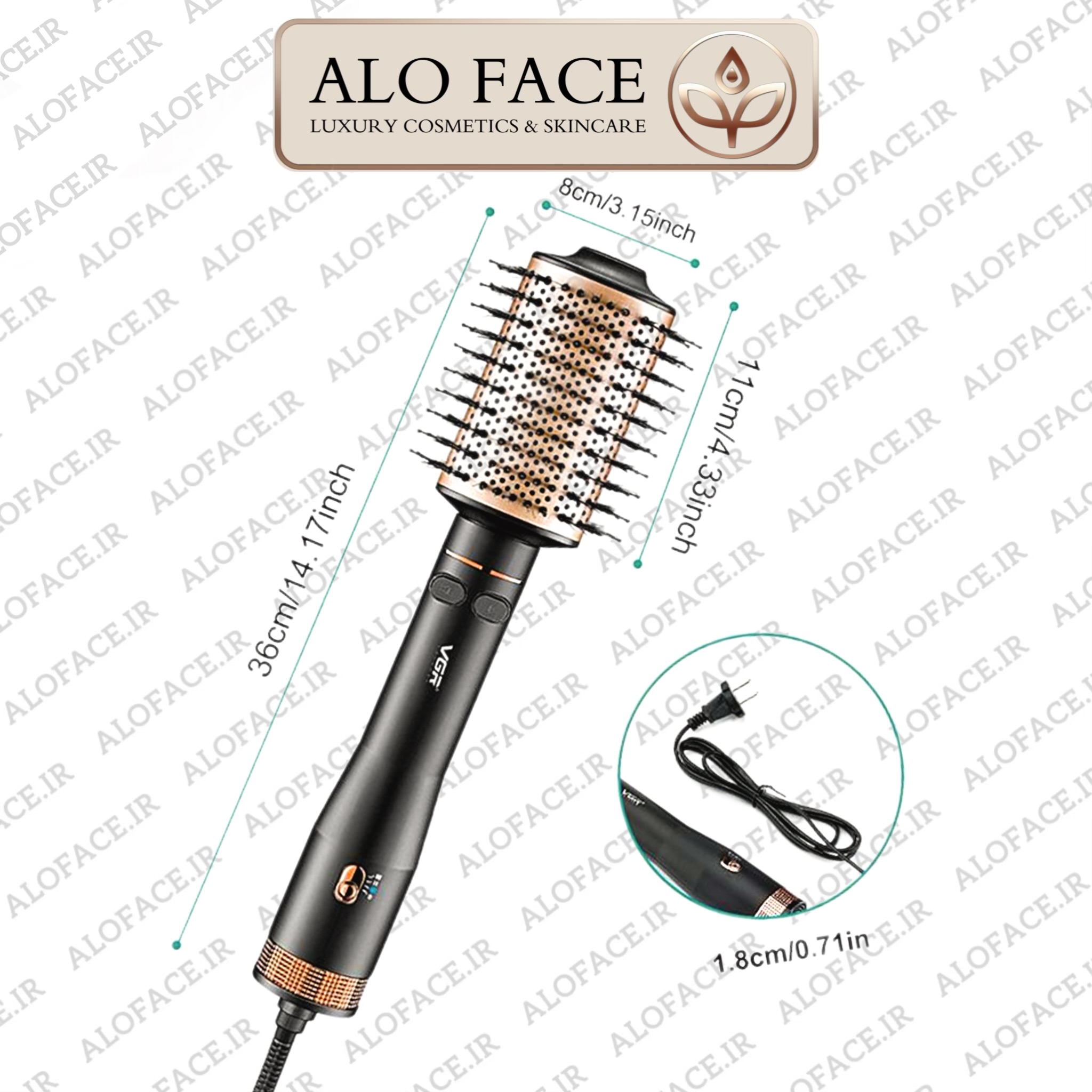 سشوار برس دار چرخشی حرفه ای وی جی آر VGR کد V-494
